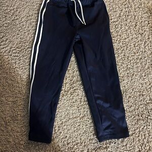 Kids Navy Track Pants with White Stripes